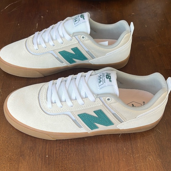 NB Numeric Jamie Foy 306; men’s 9, women’s 10.5; white green blanc vert - Picture 2 of 4